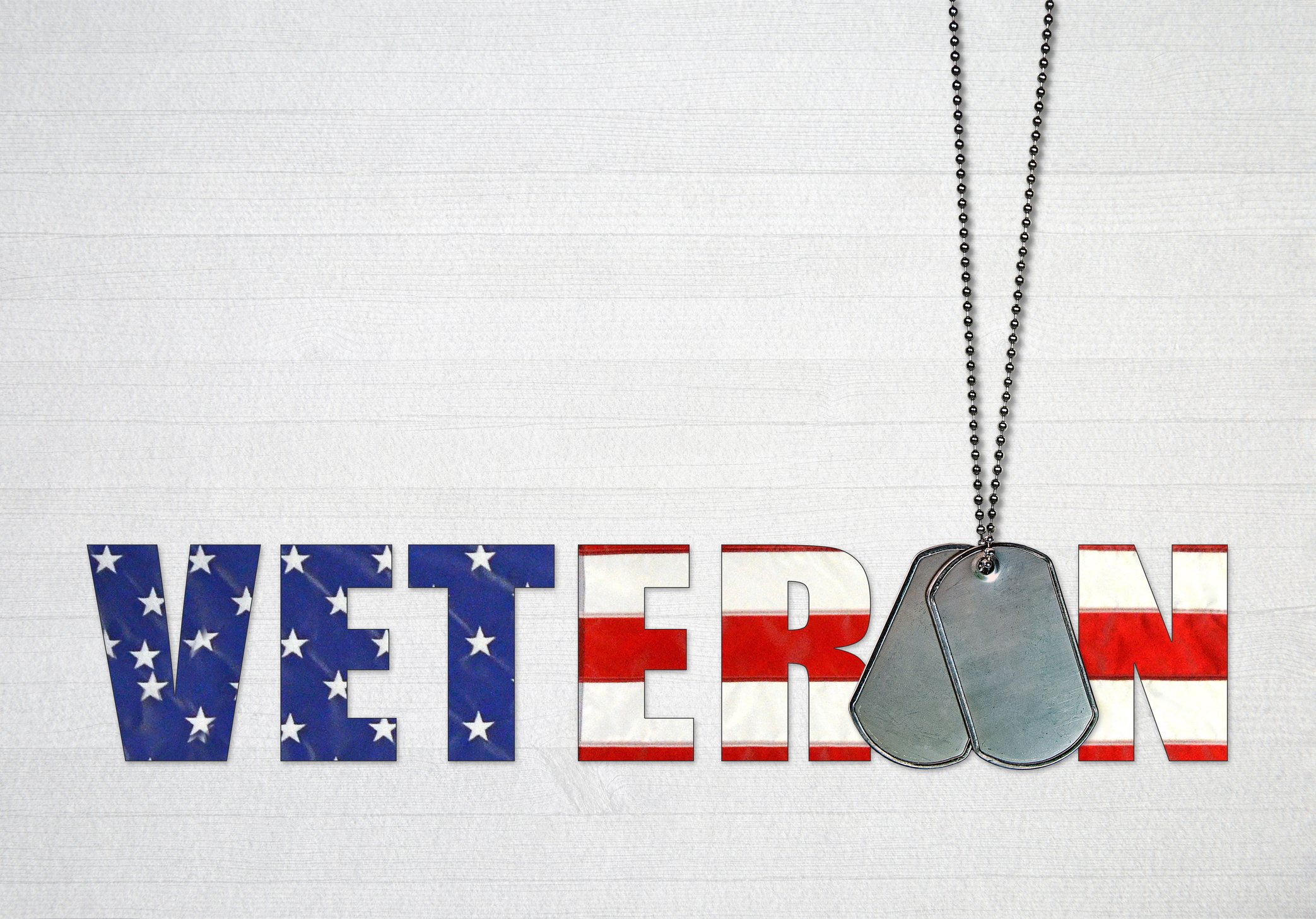 military dog tags for veteran on wood
